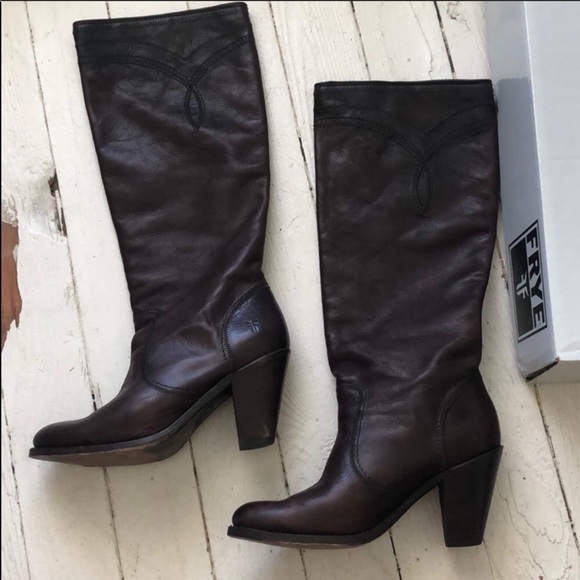 Frye Shoes - Frye mustang stitch tall boots dark brown sz8